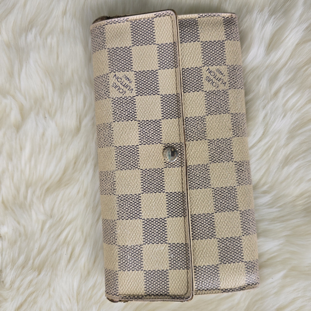 Louis Vuitton Damier Azur White Long Wallet